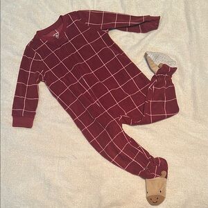 Plaid Red Kids One Piece